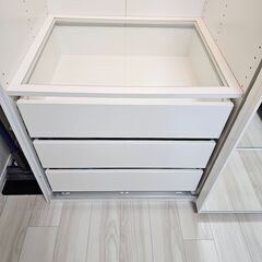 【極上品・IKEA】 高級ガラス扉仕様PAX/AULI・ワードローブ　LED付（システム収納クローゼット）＜10万円相当＞ #15