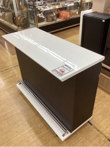 KA-10【新入荷　リサイクル品】BARカウンター　白×ブラウン