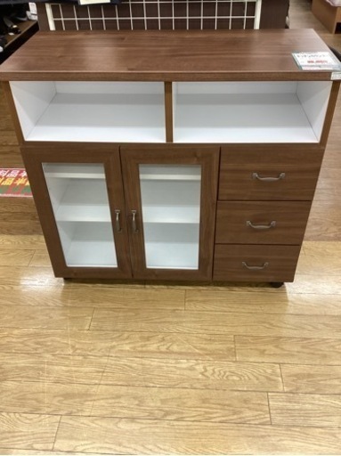 KA-11【新入荷　アウトレット】キャスター付き　キッチンカウンター　ブラウン KA-11【新入荷 アウトレット】キャスター付き キッチンカウンター ブラウン