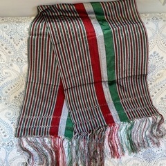 【メキシコで購入】落ち着いたメキシコ国旗カラースカーフ