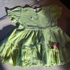 子供服　黄緑おしゃれドレス