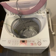 シャープ　洗濯機　6kg 2017年製