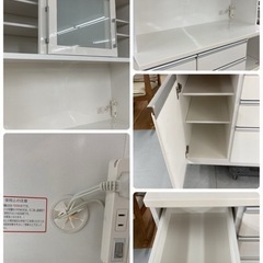 S771 ☆ NITORI KRISNA シリーズ キッチンボード 食器棚、幅119.5cm USED