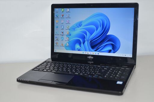 中古良品ノートパソコン 富士通 AH47/W Windows11+office 爆速SSD512GB core i7-6700HQ/メモリ8GB/15.6インチ/WEBカメラ/無線/DVDマルチ