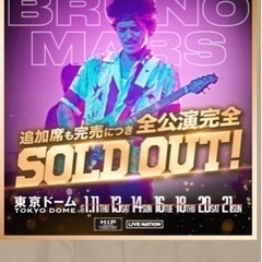 Bruno Mars ブルーノマーズ 1/16 S指定席 2枚連番 東京ドーム