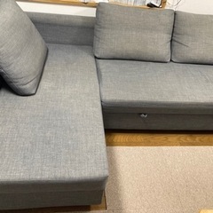 【中古品】IKEAのカウチソファベッド（収納付き）グレー