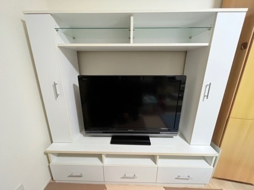テレビ台　ハイタイプ　壁面収納　ホワイト