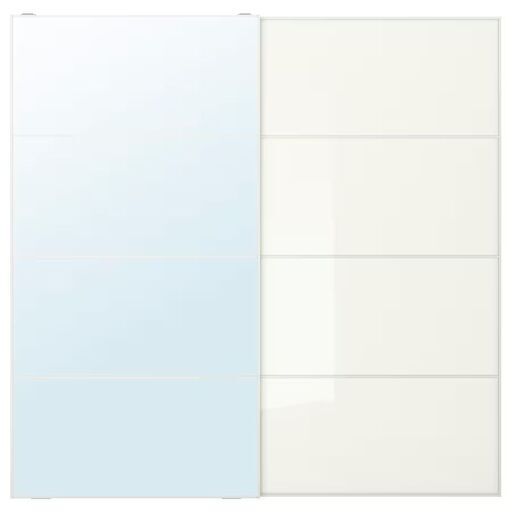 【極上品・IKEA】 高級ガラス扉仕様PAX/AULI・ワードローブ　LED付（システム収納クローゼット）＜10万円相当＞ #17