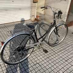 【27インチ自転車】6段変速　LEDオートライト付　前後タイヤ、前カゴ、サドル新品❗️若林自転車　膳所店　SALE中❗️