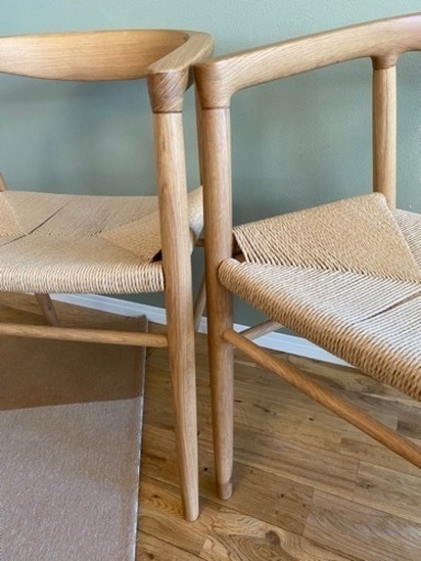 オーク材ペーパーコードアームチェア 2脚セット 無印良品 ペーパー