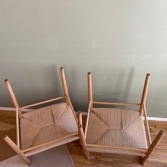 オーク材ペーパーコードアームチェア　2脚セット
