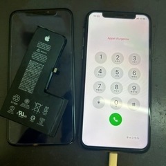 iPhone Xsのバッテリー、画面交換