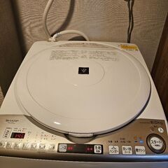 SHARP 洗濯機　2021年製　8kg 乾燥機能付き　家電量販店保証　ES-TX8EKS