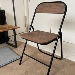 折りたたみ　木製チェア　椅子　ブラウン