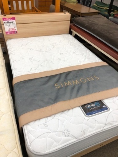 【店頭受け渡し】（185）シモンズ　セミダブルベッド　中古品