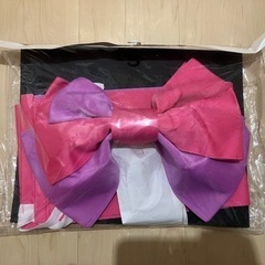 【訳あり】新品 浴衣 帯 リボン 女の子 ピンク 紫 