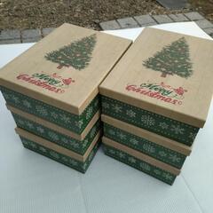 【新品】クリスマスツリー柄の紙箱 6個