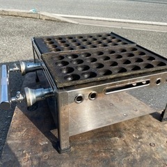 ■中古品 たこ焼き器 ＬＰガス（プロパン） 28穴ｘ2連 穴37φ サイズ：410ｘ480ｘ190ｍｍ 動作問題なし■