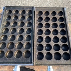 ■中古品 たこ焼き器 ＬＰガス（プロパン） 28穴ｘ2連 穴37φ サイズ：410ｘ480ｘ190ｍｍ 動作問題なし■