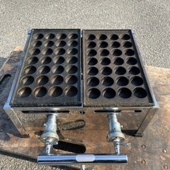 ■中古品 たこ焼き器 ＬＰガス（プロパン） 28穴ｘ2連 穴37φ サイズ：410ｘ480ｘ190ｍｍ 動作問題なし■