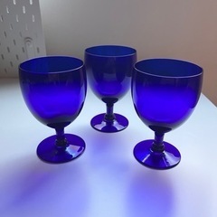 ブルー　ワイングラス