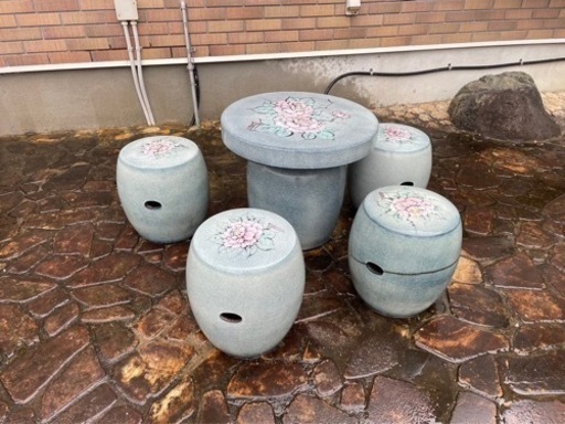 信楽焼 ガーデンテーブルセット