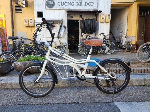 　ミニベロ　自転車　２０インチ　６変速　白　カゴ　付き　配達可能