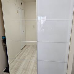 【極上品・IKEA】 高級ガラス扉仕様PAX/AULI・ワードロ...
