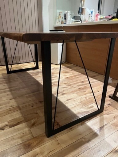 【LOWYA】木製ダイニングテーブル 正方形 無垢材 スチール脚 [幅70] 木製ダイニングテーブル 正方形 天然木 スチール脚 [幅70] | 【公式