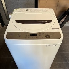 洗濯機　SHARP 6kg  製造年:2021年