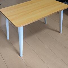 折り畳みテーブル　59×39×38　ナチュラル×ホワイト