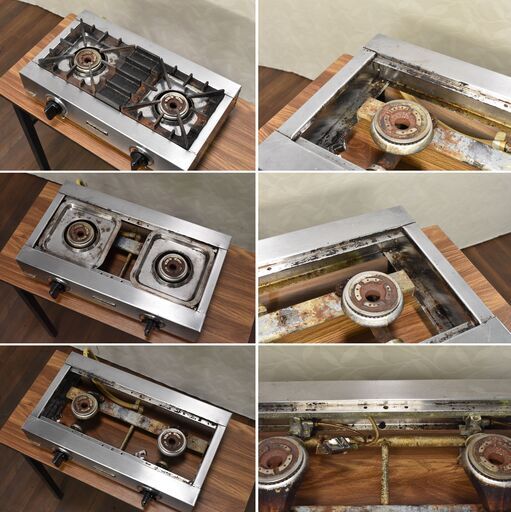 ヤ取終了2/28】≪zyt1237ジ≫ 山岡金属工業 SILK ROOM 業務用卓上2口