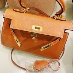 新品エルメスケリー風レザーバッグ　革