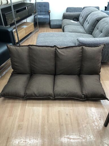 ▼値下げ▼【展示品・未使用品】2人掛けリクライニングソファ 肉厚フロアソファ 茶色 参考価格20,990円自社配送時代引き可※現金、クレジット、スマホ決済対応※