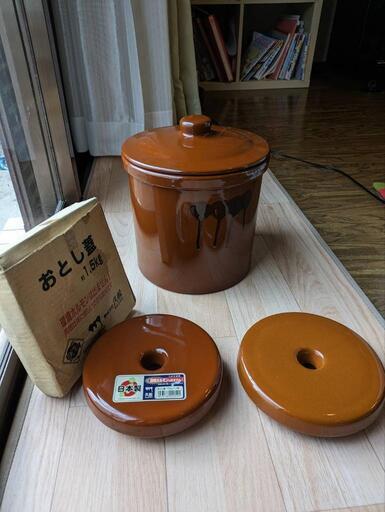 漬物壺、落し蓋
