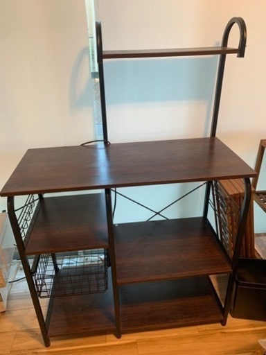 美品☆レンジ台☆ダークブラウン