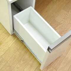 センターテーブル 幅120×奥行60×高さ40cm 引出し・棚付き 白木目