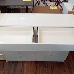 キッチンカウンター 鏡面 ホワイト 白 食器棚 キッチン収納 サイズ（約 
