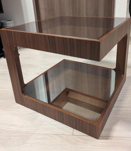 moda en casa ダイス50 コーヒーテーブル ガラス天板 50×50×42cm オーク天然木 モーダエンカーサ　 福岡県