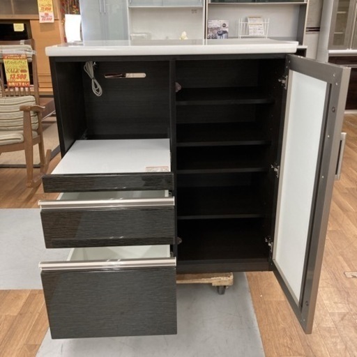S763 ☆ NITORI キッチンカウンターポスティア、幅90cm Used・修正跡あり - 食器棚、キッチン収納