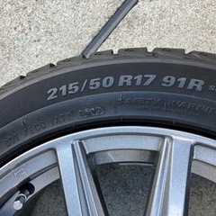 215/50R17バリ山スタッドレスタイヤ付きホイール4本 プリウスアルファ 