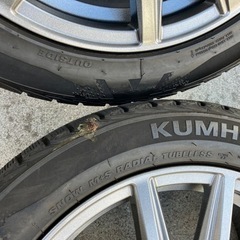 215/50R17バリ山スタッドレスタイヤ付きホイール4本 プリウスアルファ 