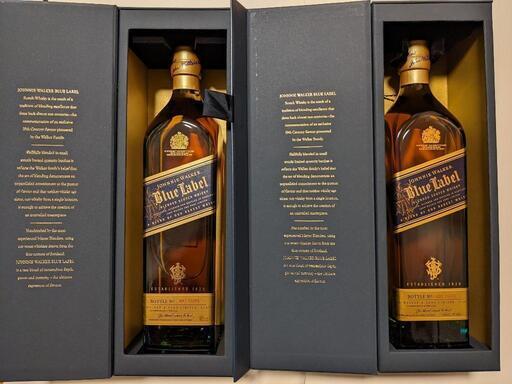 Jonnie Walkar Blue Label 1000ml 2本セット スコッチウイスキー 箱付