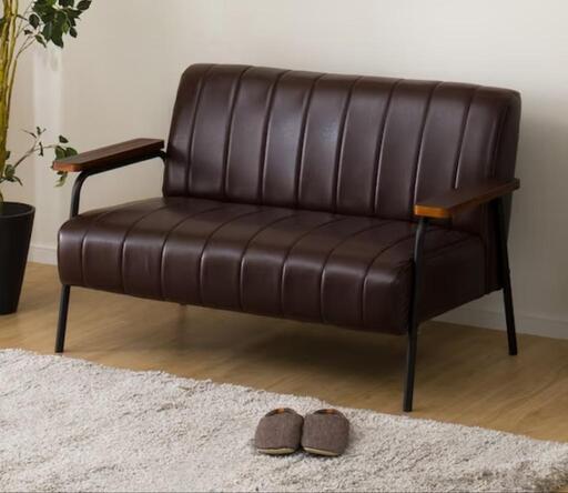 【美品◎値下げしました】ニトリレザーソファ / 合成皮革 2人用ソファ(Nシールド ステイン2KD DBR\n\n