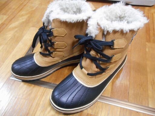 SOREL　TIVOLI 24.0cm レディース NL1631-280 Buff ベージュ/黒 インナー綺麗 ソール減り少 ティボリ ソレル スノーブーツ USED