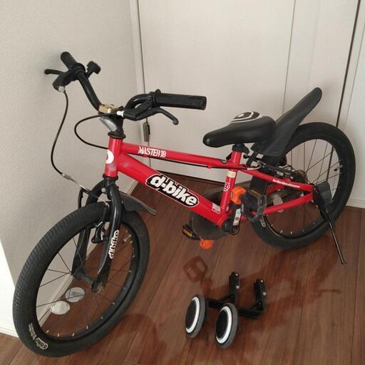 d-bike ディーバイク  赤 18インチ　補助輪つき