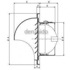 バクマ工業 丸型フード付換気口 開口部:大 防火ダンパー付 ６台セット