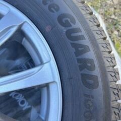 バリ山 2022年12月購入 アイスガードスタットレスタイヤホイール付き4本セット 165/70R14   使用期間3ヶ月           