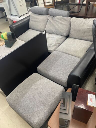 リサイクルショップどりーむ荒田店 No9574 組み合わせL字ソファ　オットマン付き♪　人気のL字型ソファ♪