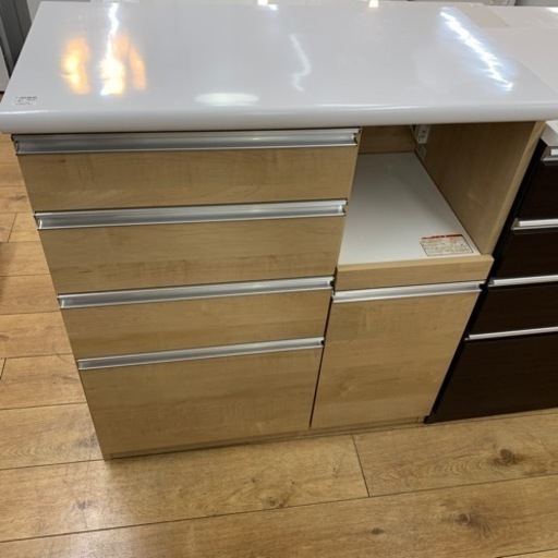 キッチンカウンター 古賀家具 工デン 幅90cm ナチュラル×ホワイト 152